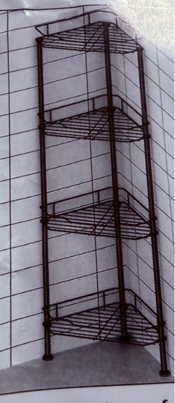 Metal Floor Standing Corner Shower Caddy, Gold, 3 Tier