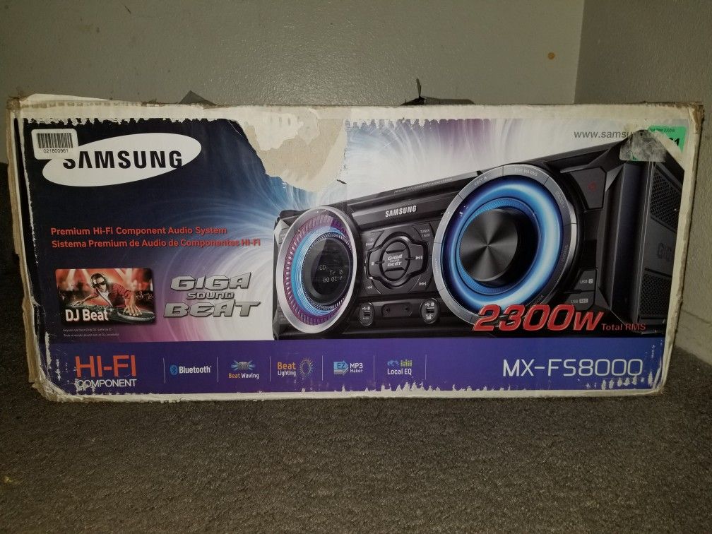 SAMSUNG GIGA SOUND BEAT MX-FS8000 /2300 W / HI-FI COMPONENT /BLUETOOTH/USB/ MP3/CD/ (NOT SPEAKER) (NEW)