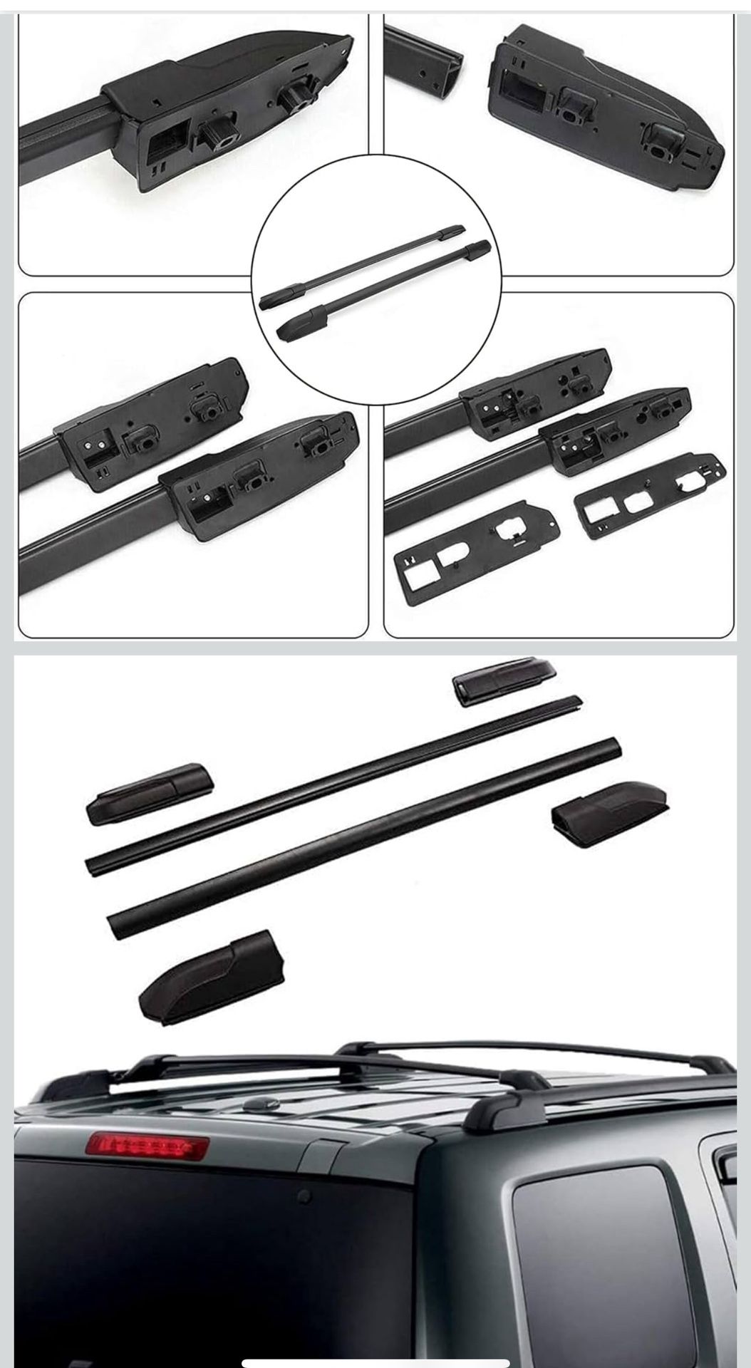 Roof Rack Side Rails Cross Bars Kit Compatible with Honda Pilot 2009-2015 | Aluminum Black Roof Luggage Carrier (4Pcs)