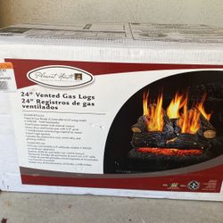 24” Vented gas Logs -  New In Box
