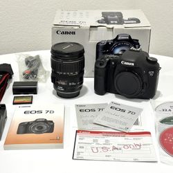 Canon 7D DSLR Camera + Canon 28–135mm f/3.5-5.6 IS + Extras (Original Box)