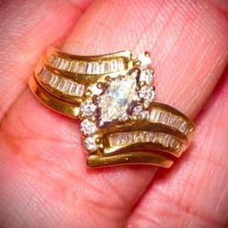 14 karat diamond engagement ring set