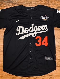 Blue , black or grey Los Angeles Dodgers, Valenzuela, World Series, Fernando, patch Nike jersey
