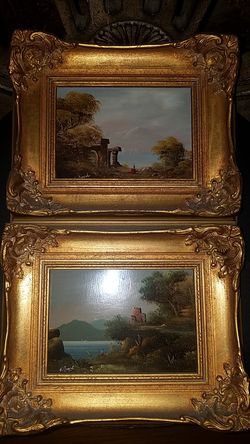 2 H.Muriel 20th century Genre Scenes paintings
