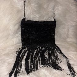 Chicos Beaded Fringe Crossbody