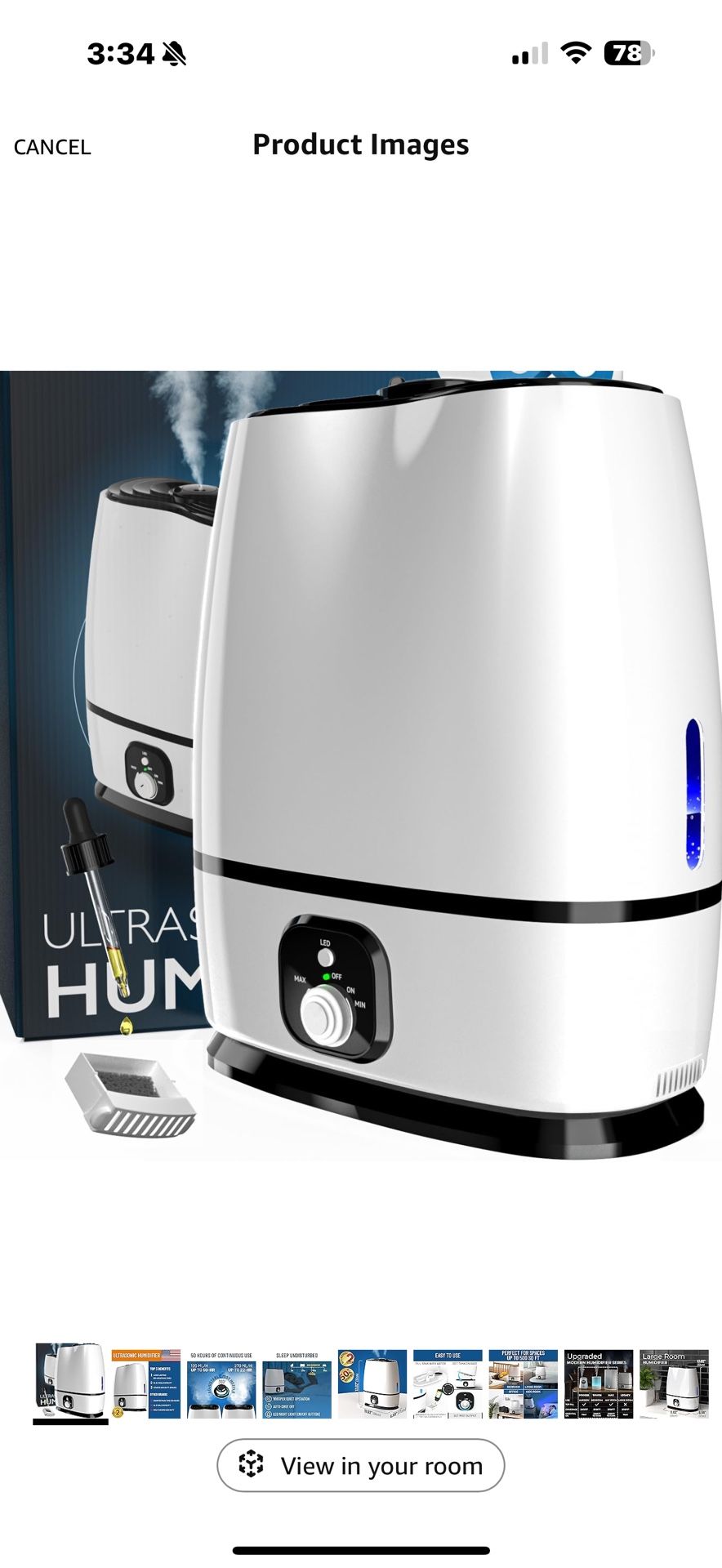 Everlasting Comfort Cool Mist Humidifiers for Bedroom 6L