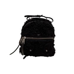 Moschino Black Fur Backpack