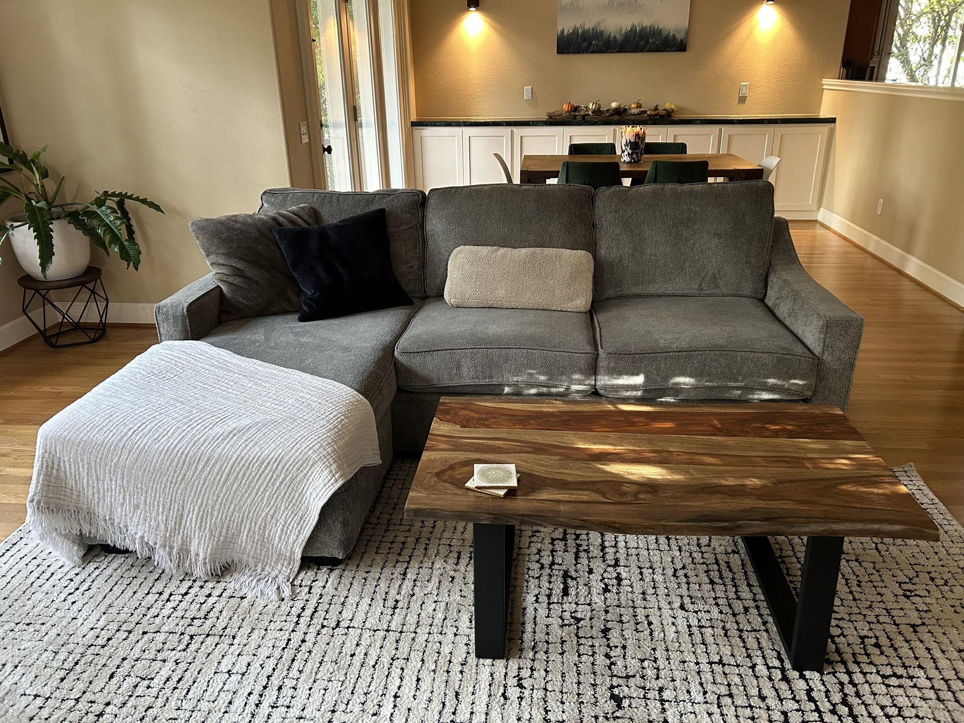 3 Seater Gray Fabric Couch