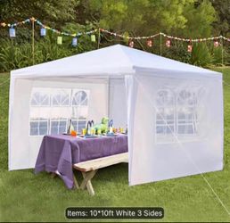 10' x 10' Party Tent Outdoor Canopy Tent for Parties with 3 Moveable Walls Waterproof Patio Gazebo Tent