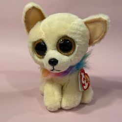 TY Beanie Boos Chewey the Chihuahua 6” Excellent Condition NWT 2019 Rainbow Boa 
