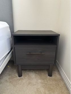 Set of 2 Modern Nightstands – Dark Wood $125 for both
