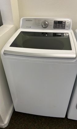 Samsung Top Load Washer + Electric Dryer Set – Sensor Dry, Glass Lid