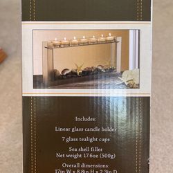 New & Never Out Of Box/ Seaside Linear Glass Candle Holder