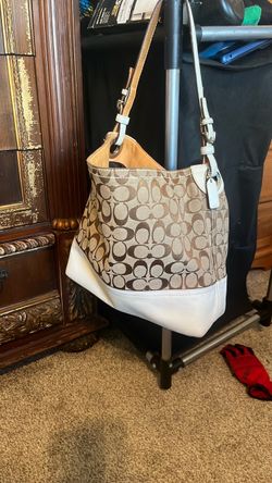 Coach Signature Canvas and Leather Shoulder Bag