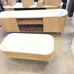 New, 2 Pieces Living Room Set, TV stand With Coffee Table