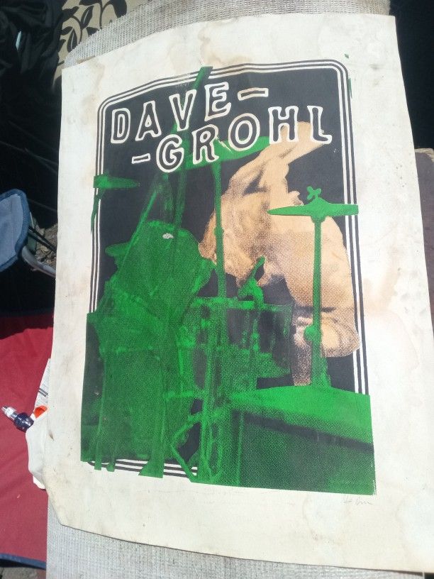 Rare Dave Groll Poster With Charlie Watts on Backside