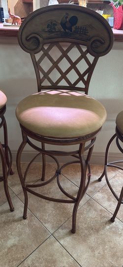 Painted rooster bar stools