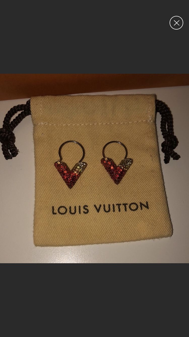 Louis Vuitton Essential V Strass Hoop Earrings