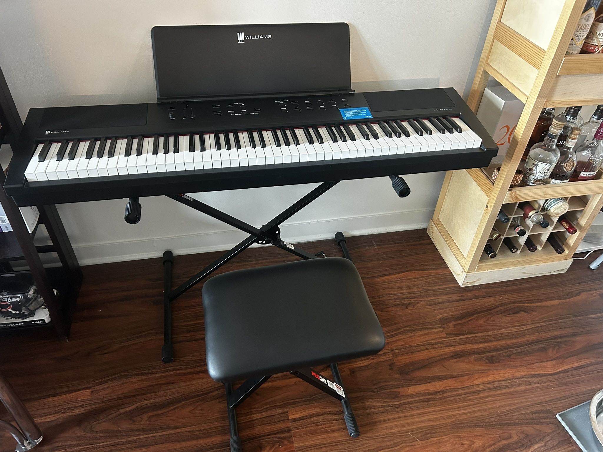 Williams Allegro 3 weighted keyboard with stand bench and sustain pedal