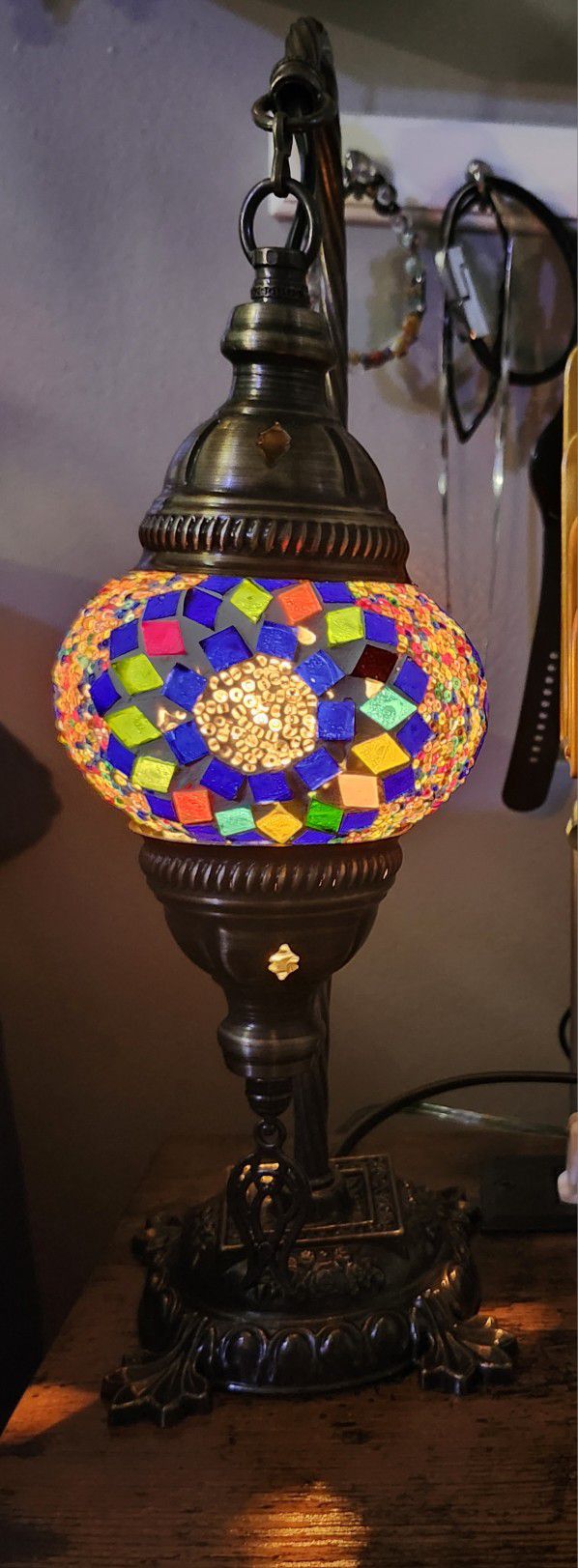 Mosaic shade bohemian style table lamp
