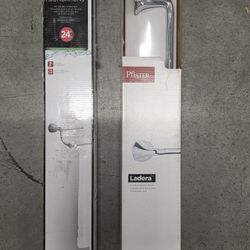 Mixed Lot of (2) DELTA bathroom Double Towel Bar, Holder with Glass Shelf