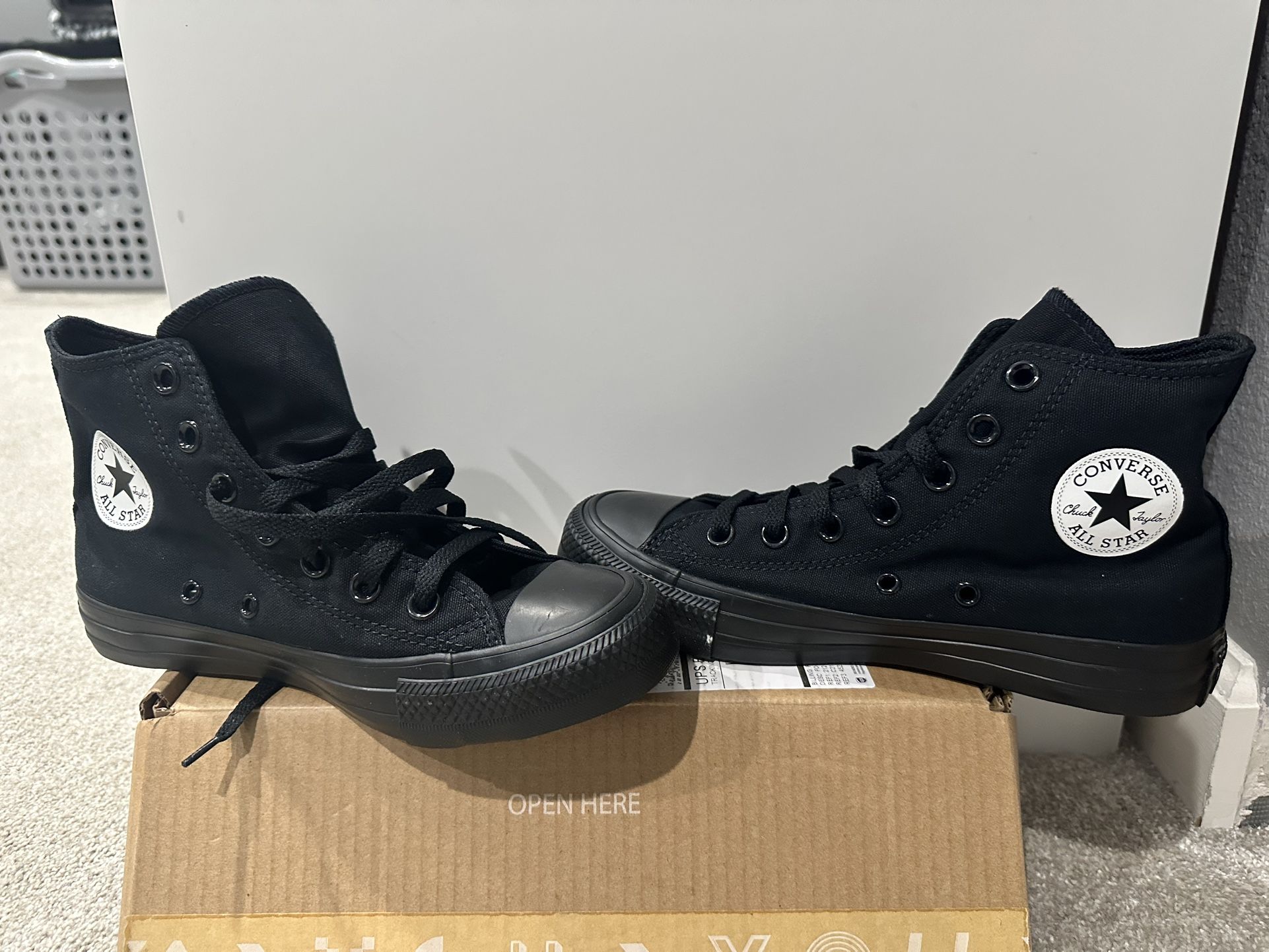 All Black Custom High Top Converse BRAND NEW