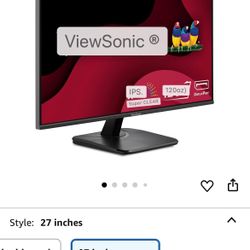 ViewSonic VA2756A-MHD 27-inch IPS 1080p Monitor with 120Hz, Eye Care, HDMI, DisplayPort and VGA inputs for home and office
