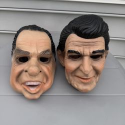 Vintage Halloween Mask Point Break. Nixon and Reagan.