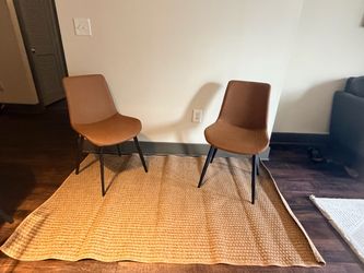 2 Modern Office Chairs with Area Rug