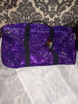 Purple Sequin Duffel Bag
