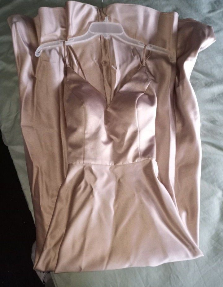 Spaghetti Strap Satin Bridesmaid Dress 