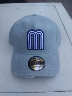 Rare Distressed Denim Mexico National Baseball team snapback light blue wash