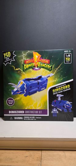 Mighty Morphin Power Rangers Zord Bundle – Blue Ranger Triceratops + White Tigerzord + Mega Tigerzord – Hasbro