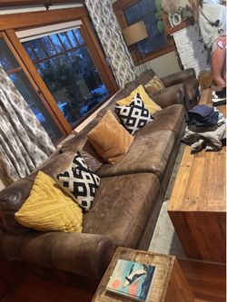 Free Leather Pottery Barn Couch and Chair