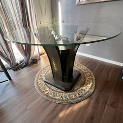 Round Glass Top Dining Table