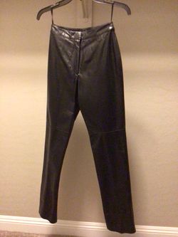 Black Real Leather Ladies Trousers/Pants - New