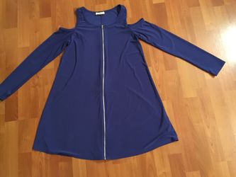 Brand new size small royal blue dress/top. Cut out shoulders. Zips ip the front. Great material. Smoke free home