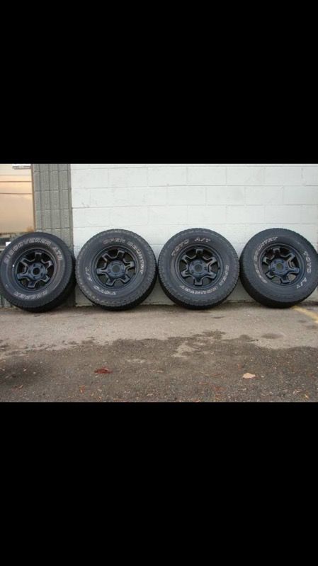 ~ ~ ~ ~ 17" DODGE DURANGO RAM DAKOTA BLACK WHEELS AND TIRES ~ ~ ~ ~