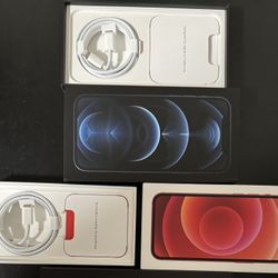 Three iPhone Boxes With Original Charger Cable 