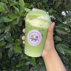 Banana pudding matcha and some iced matcha