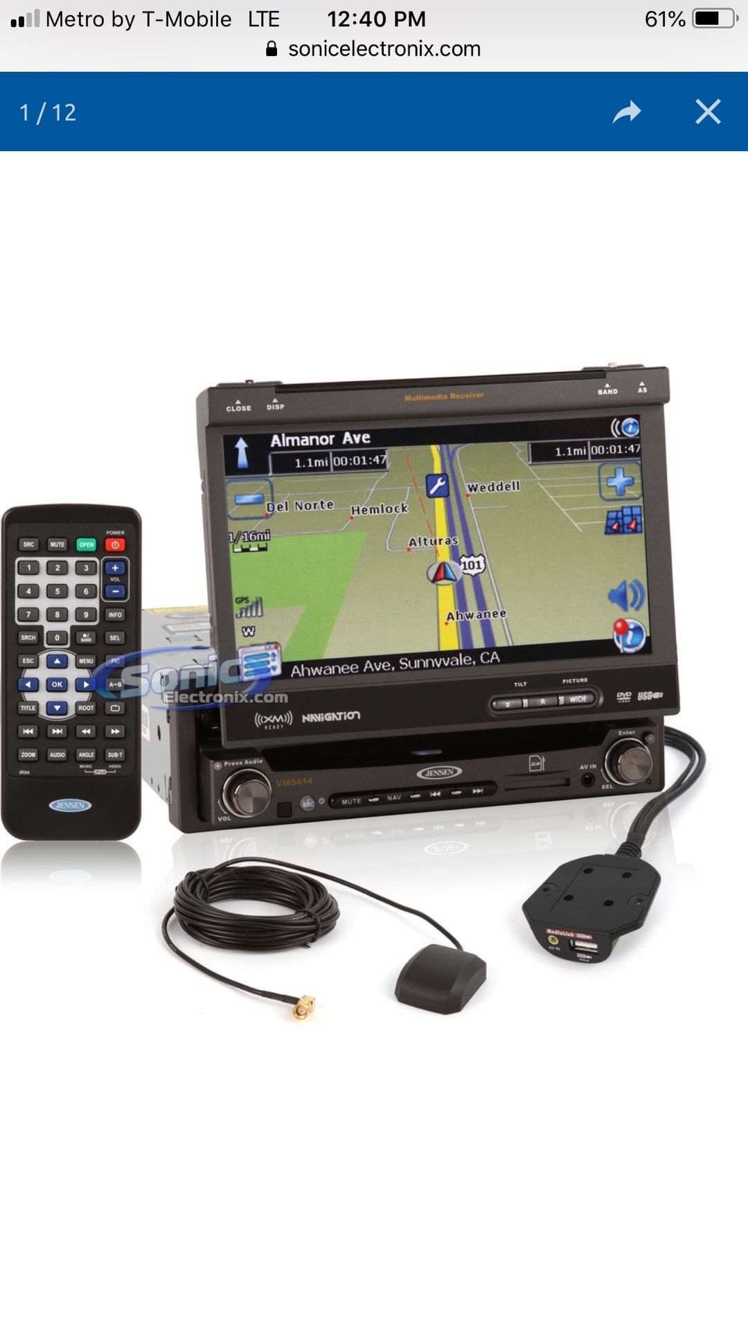 Jensen navigation flip out radio