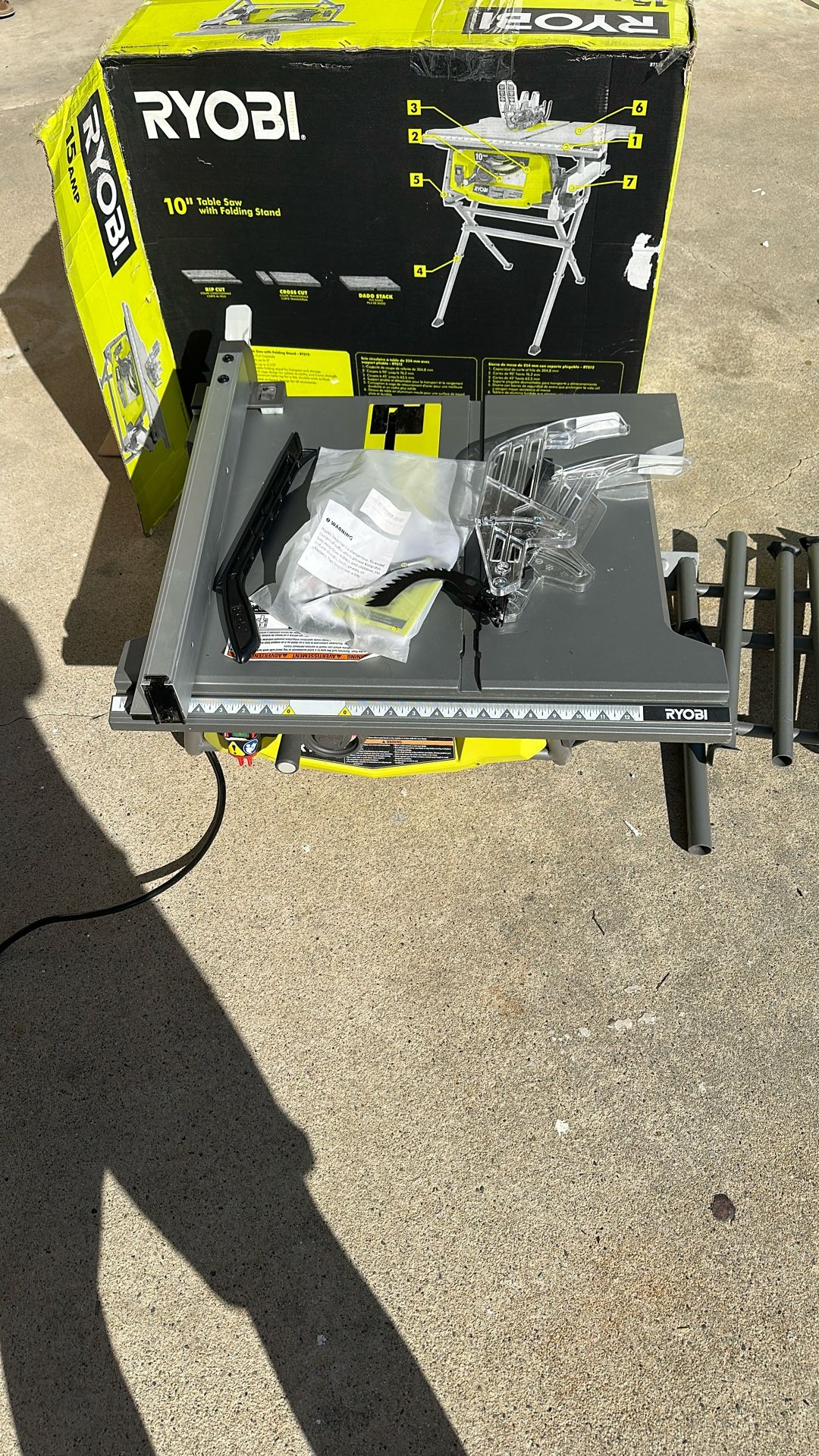 RYOBI 15 Amp 10 in. Compact Portable Corded Jobsite Table Saw with Folding Stand