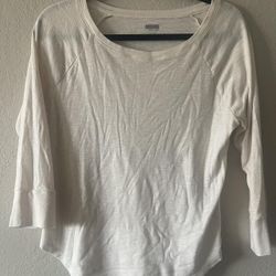 Supply Co., Women’s Ivory 3/4 Sleeve Boat Neck Shirt, Size S