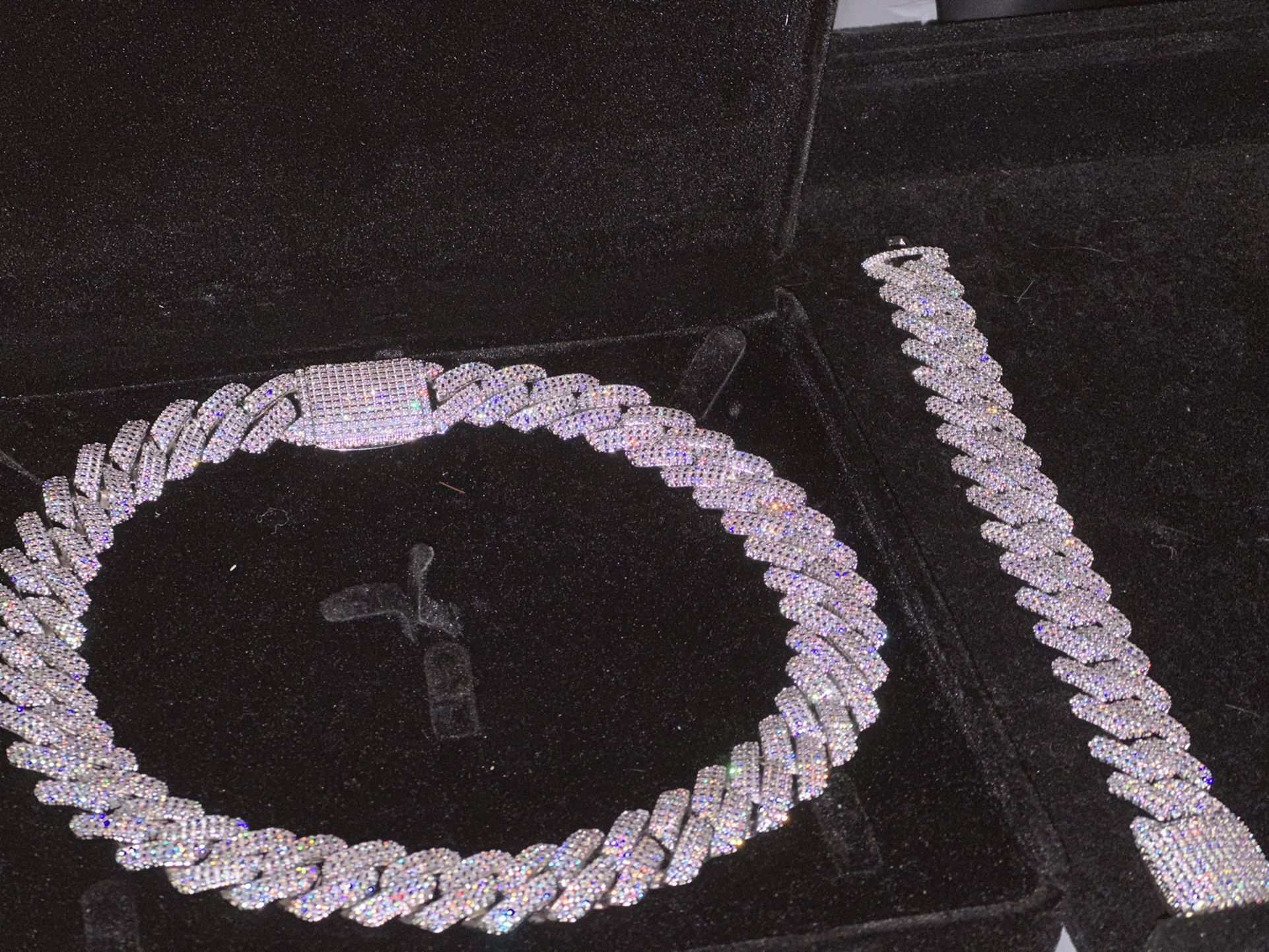 18 k Gold Plated Cuban Link Chain & Bracelet 