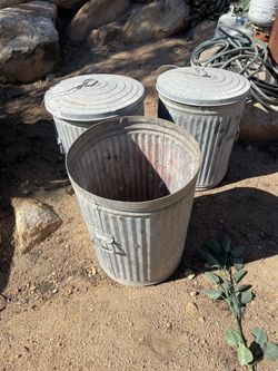 3 Lawson 32 Gallon Industrial Trash Cans