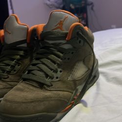 Olive Green Jordan 5 Size 4y 