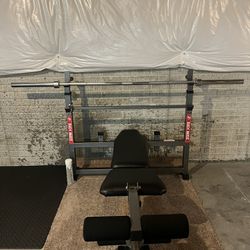 Weight Bench & 45lbs Bar