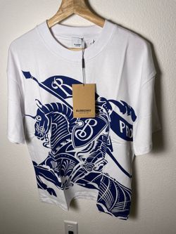 Burberry Knight Graphic Logo T-Shirt White/Blue size M/L