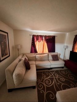 Beige Fabric Sectional Sofa