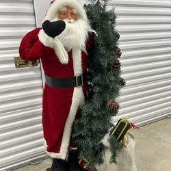 4.5 foot Tall Vintage Santa 